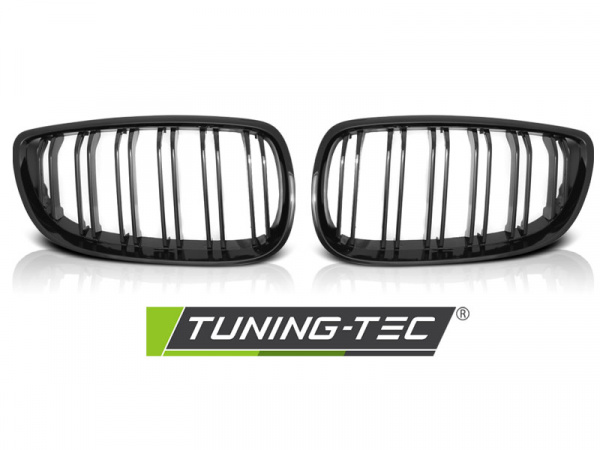 Upgrade Sportgrill Nieren für BMW 3er E92/E93 Coupe/Cabrio 07-10 Hochglanz schwarz in Doppelsteg Design